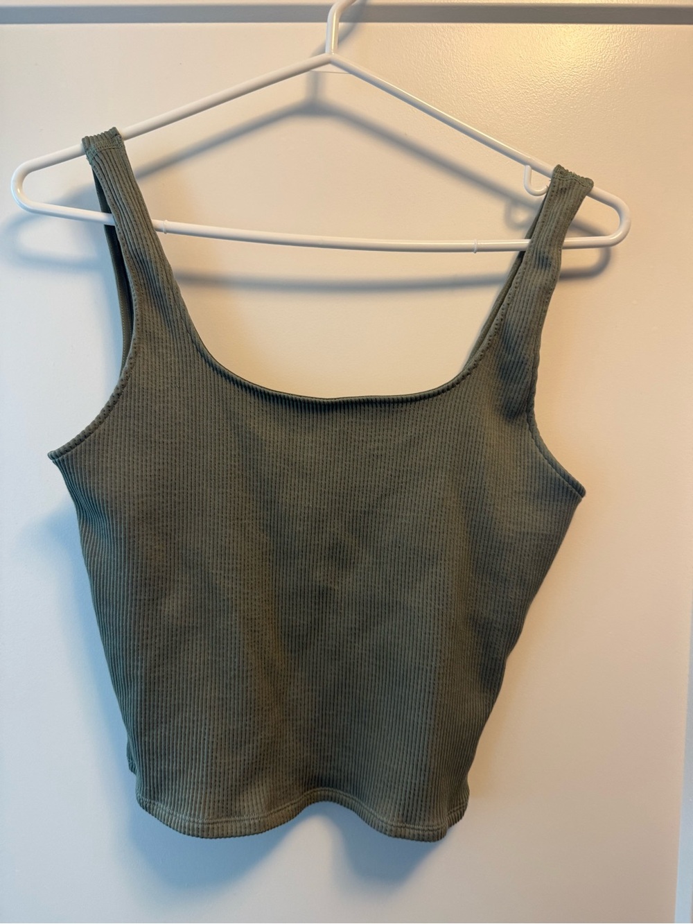 Dynamite Olive Ribbed Square Neck Tank - Picture 1 of 4
